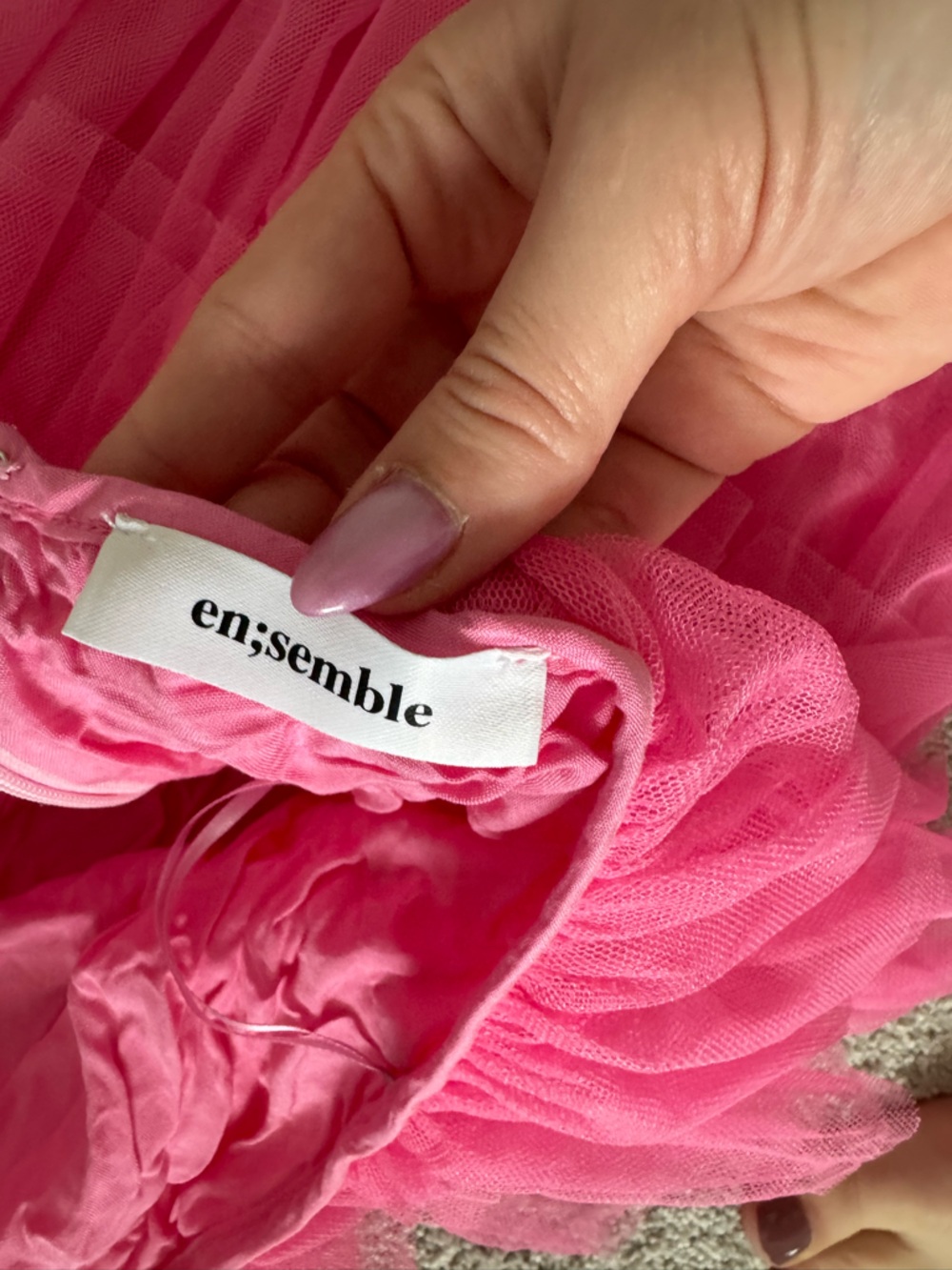 Bright Pink Layered Tulle dress - Picture 3 of 3